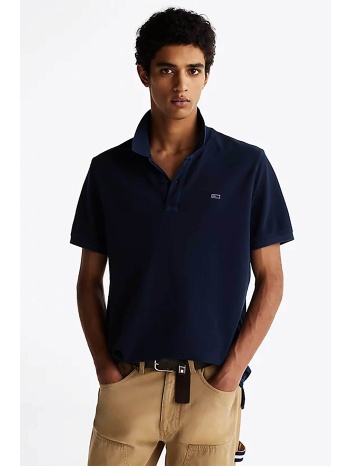tommy jeans ανδρική μπλούζα πόλο μονόχρωμη με λογότυπο slim