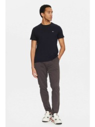 tommy jeans ανδρικό παντελόνι μονόχρωμο με ελαστική μέση slim fit - dm0dm20283 ανθρακί