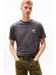 tommy jeans ανδρικό t-shirt με λογότυπο relaxed fit - dm0dm20351 ανθρακί