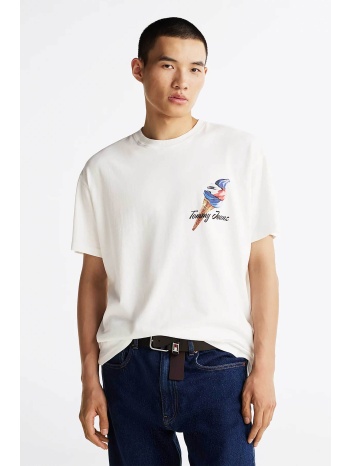 tommy jeans ανδρικό t-shirt με λογότυπο relaxed fit 