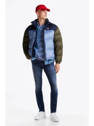 tommy jeans ανδρικό τζιν παντελόνι πεντάτσεπο με κεντημένο λογότυπο slim fit - dm0dm20550 denim blue
