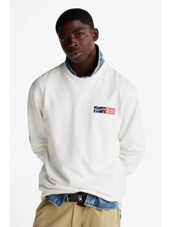 tommy jeans ανδρική μπλούζα φούτερ μονόχρωμη με λογότυπο 