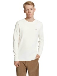 tommy jeans ανδρικό πουλόβερ με λογότυπο slim fit - dm0dm20688 μπεζ