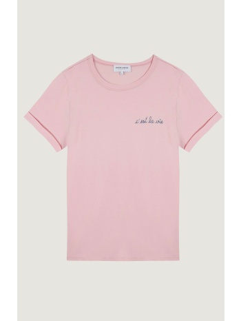 maison labiche γυναικείο βαμβακερό t-shirt με κεντημένο