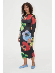 stine goya γυναικείο φόρεμα midi με floral print watercolor bloom - sg-ps25-d074-2244 μαύρο