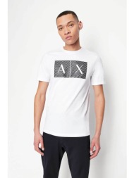 armani exchange ανδρικό t-shirt με graphic logo print regular fit - 8nztckz8h4z λευκό