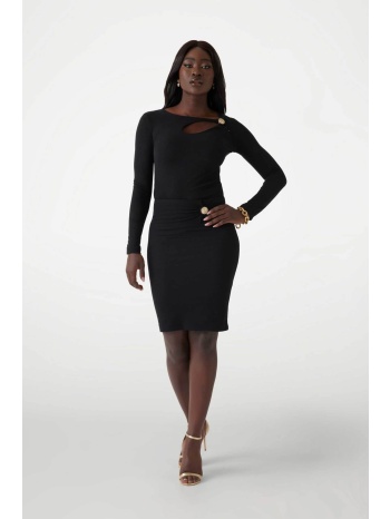 guess γυναικεία mini φούστα ribbed με μεταλλική λεπτομέρεια