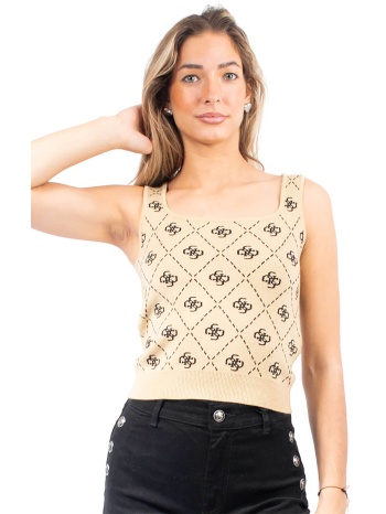 guess γυναικείο αμάνικο τοπ με all-over logo print  σε προσφορά