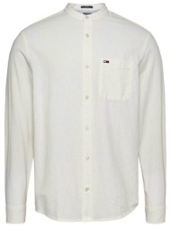 tommy jeans ανδρικό πουκάμισο μονόχρωμο regular fit - dm0dm20876 εκρού