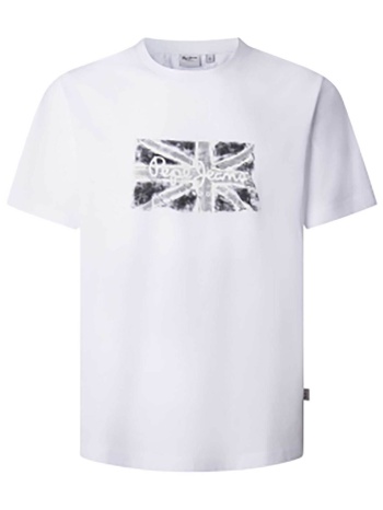 pepe jeans ανδρικό t-shirt με logo print regular fit `flag` σε προσφορά
