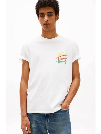 tommy jeans ανδρικό t-shirt με λογότυπο regular fit 
