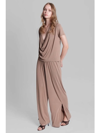 collectiva noir γυναικεία παντελόνα μονόχρωμη relaxed fit