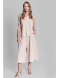 collectiva noir γυναικείο παντελόνι μονόχρωμο cropped `livia` - cn140d06knl μπεζ