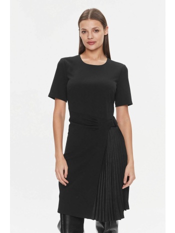 dkny γυναικείο mini φόρεμα μονόχρωμο με κοντό μανίκι