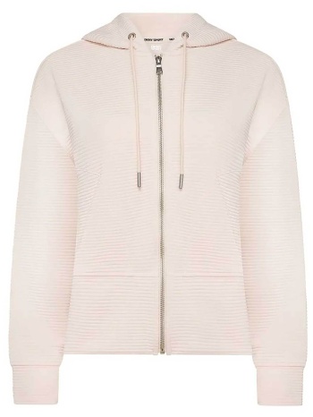 dkny γυναικεία ζακέτα μονόχρωμη με κουκούλα - dp4j9312 κρέμ