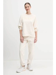 dkny γυναικείο παντελόνι φόρμας με ανάγλυφο λογότυπο - dp5p3585 εκρού