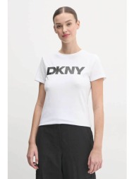 dkny γυναικείο τ-shirt με σταμπωτό λογότυπο - dp5t9923 λευκό