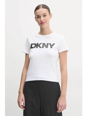 dkny γυναικείο τ-shirt με σταμπωτό λογότυπο - dp5t9923 λευκό
