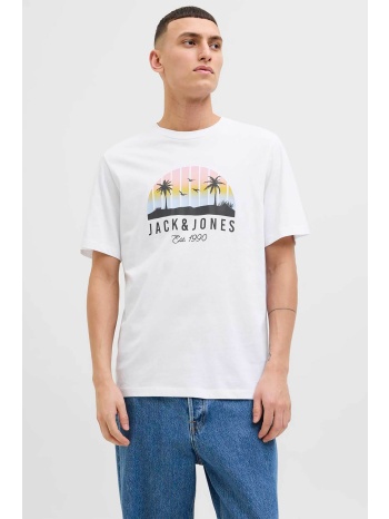 jack & jones ανδρικό t-shirt με λογότυπο - 12269418 λευκό