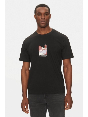 jack & jones ανδρικό t-shirt με λογότυπο - 12273000 μαύρο