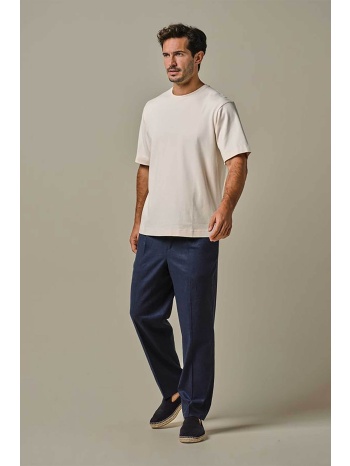 profuomo ανδρικό λινό παντελόνι με ελαστική μέση loose fit σε προσφορά