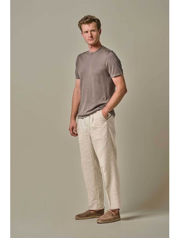 profuomo ανδρικό λινό παντελόνι με ελαστική μέση loose fit σε προσφορά