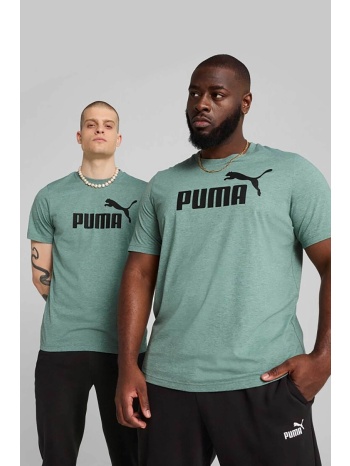 puma ανδρικό t-shirt μονόχρωμο με λογότυπο - 682551 βεραμάν