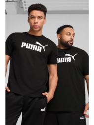 puma ανδρικό t-shirt με logo print regular fit `ess no. 1` - 682532 μαύρο