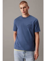 calvin klein jeans ανδρικό t-shirt με κεντημένο monogram regular fit - j30j327494 μπλε