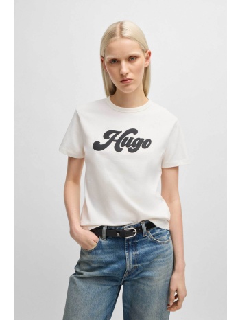 hugo boss γυναικείο t-shirt με retro logo print regular fit σε προσφορά
