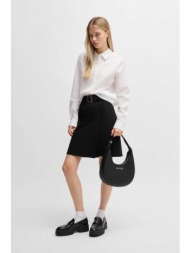 hugo boss γυναικεία mini φούστα ψηλόμεση μονόχρωμη με ζώνη regular fit `ronea` - 50545768 μαύρο