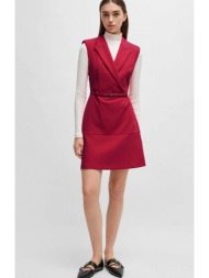 hugo boss γυναικείο mini φόρεμα αμάνικο κρουαζέ με ζώνη regular fit `kamilan` - 50530459 κόκκινο