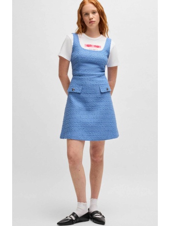 hugo boss γυναικείο mini φόρεμα αμάνικο textured regular