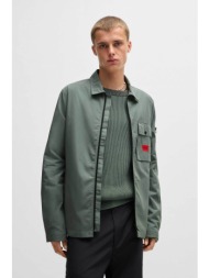 hugo boss ανδρικό overshirt με λογότυπο `emmond` - 50482701 βεραμάν