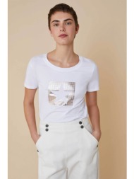 pennyblack γυναικείο t-shirt slim fit με σχέδιο `cielo` - 2511971053200 υπόλευκο