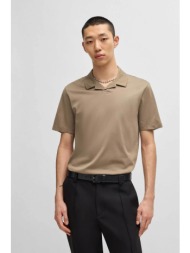 hugo boss ανδρική μπλούζα πόλο μονόχρωμη slim fit `dimerspolo` - 50542961 καφέ ανοιχτό