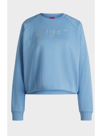 hugo boss γυναικεία μπλούζα φούτερ με logo print relaxed