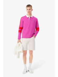 lacoste ανδρική denim βερμούδα πεντάτσεπη straight fit - fh9932-00 λευκό