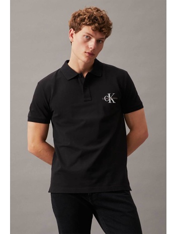 calvin klein jeans ανδρική μπλούζα πόλο μονόχρωμη με