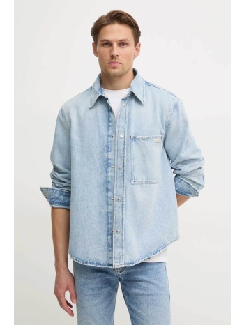calvin klein jeans ανδρικό denim πουκάμισο με τσέπη στο