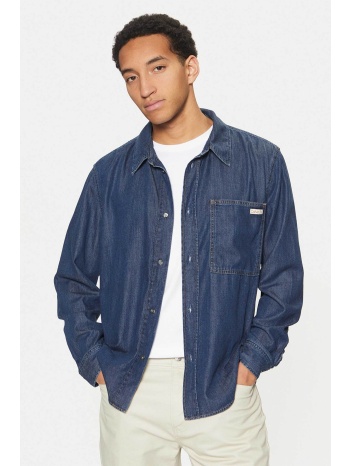 calvin klein jeans ανδρικό denim πουκάμισο με τσέπη στο