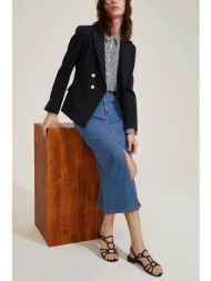 emme by marella γυναικεία φούστα denim midi `liquore` - 2515101041200 denim blue σκούρο