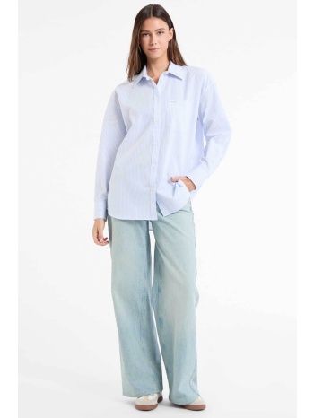 guess γυναικείο πουκάμισο ριγέ - w5rh94wgz11 γαλάζιο