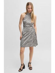 hugo boss γυναικείο mini αμάνικο φόρεμα με all-over floral print regular fit `kelesa` - 50537023 μαύ