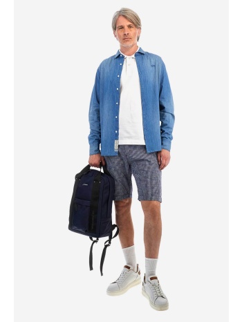 la martina ανδρική βερμούδα με ριγέ σχέδιο και κεντημένο