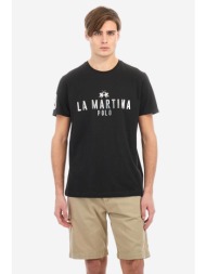 la martina ανδρικό t-shirt με logo print regular fit - mar322-js206 μαύρο