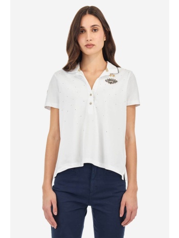 la martina γυναικεία μπλούζα πόλο πικέ κοντομάνικη με