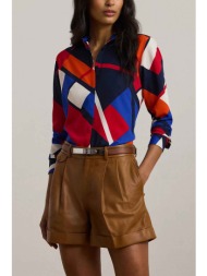 lauren ralph lauren γυναικείο πουκάμισο crepe με print straight fit - 200957048001 πολύχρωμο