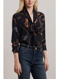 lauren ralph lauren γυναικεία μπλούζα με v και print relaxed fit - 200957153001 μαύρο