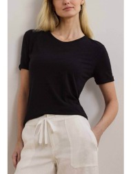 lauren ralph lauren γυναικεία μπλούζα με περιεκτικότητα σε λινάρι relaxed fit - 200963871003 μαύρο